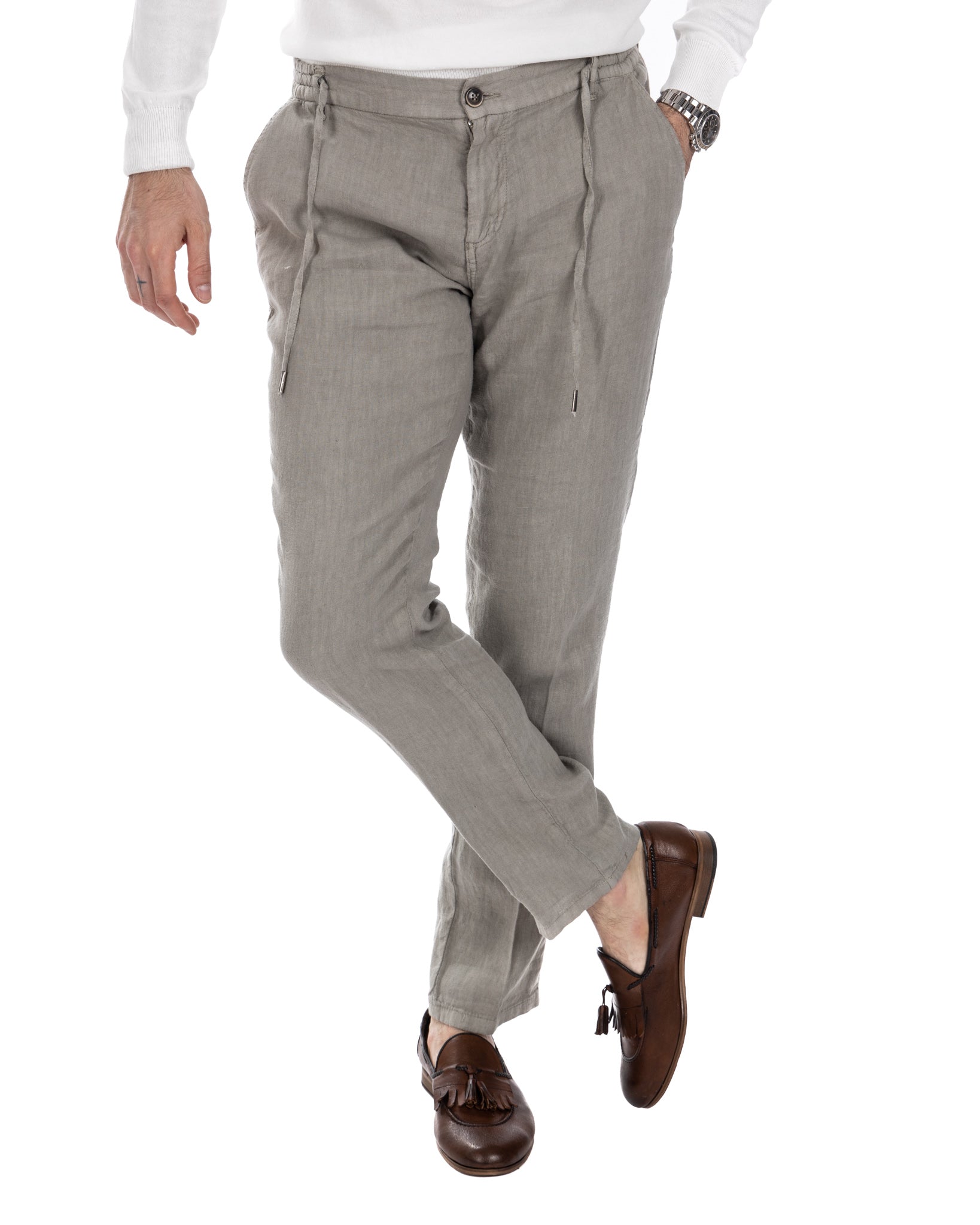 Gustave - pantalon en ficelle de lin pur