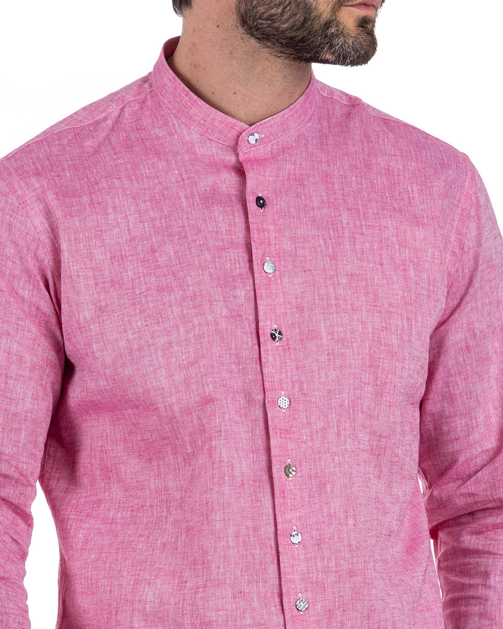 Positano - fuchsia linen Korean shirt