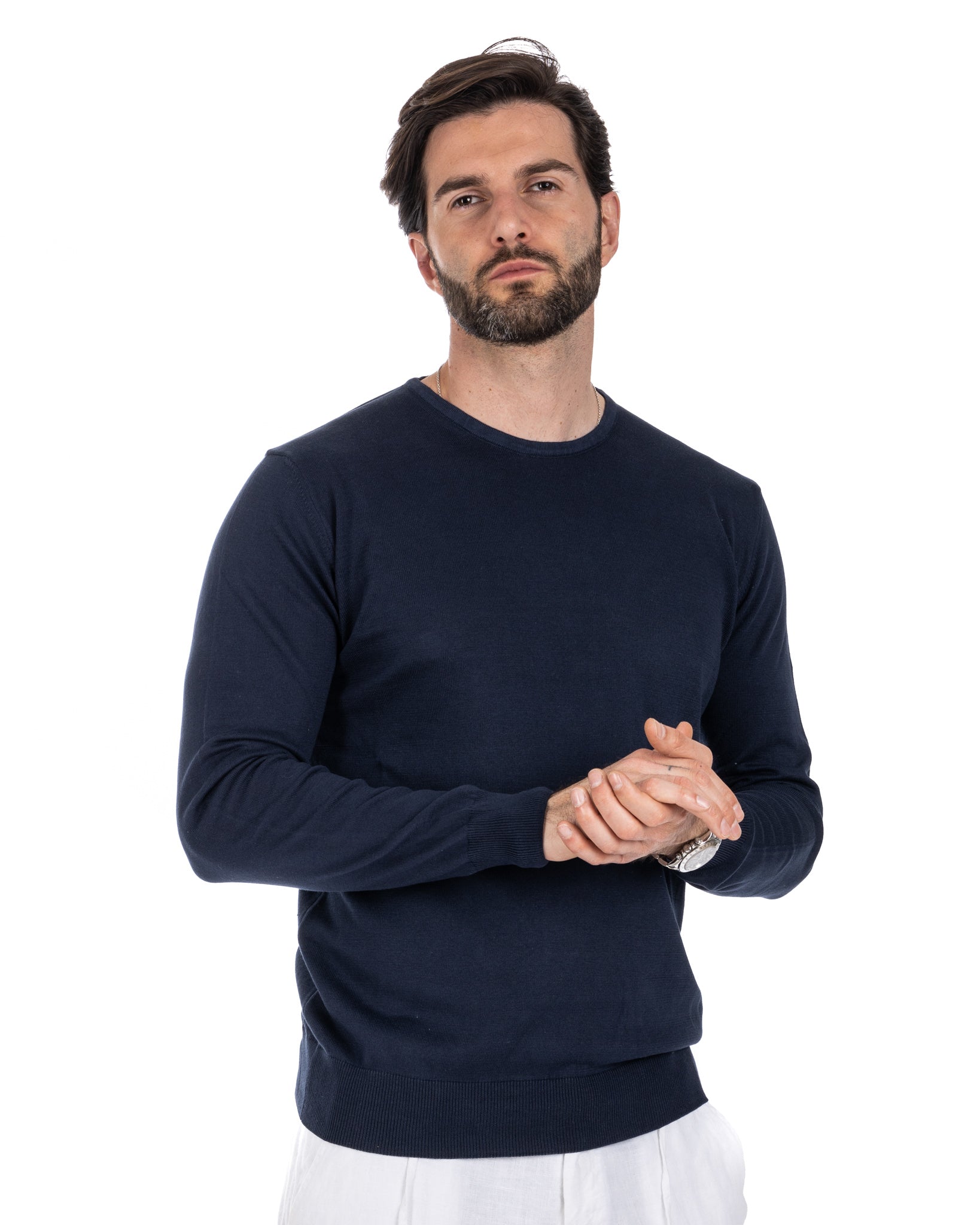 Daniil - blue cotton sweater