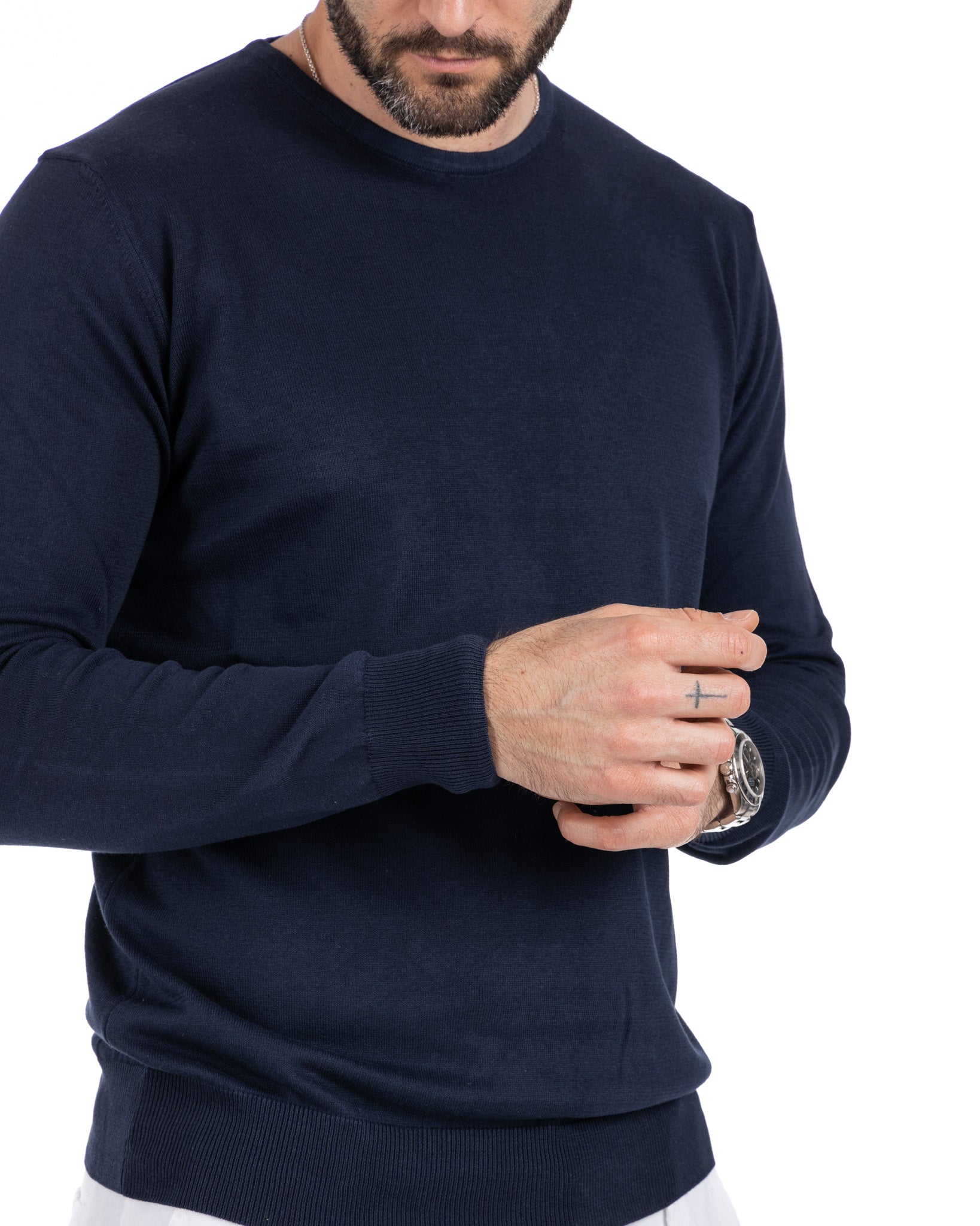 Daniil - blue cotton sweater