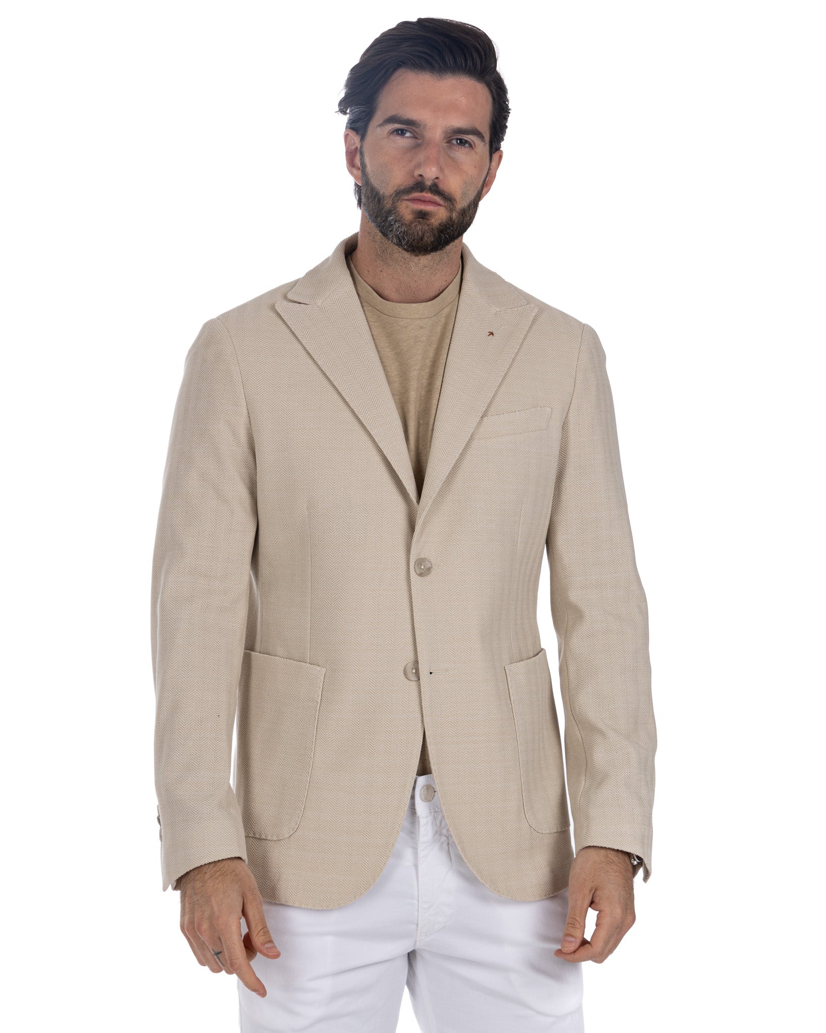 Noto - beige solaro single-breasted jacket