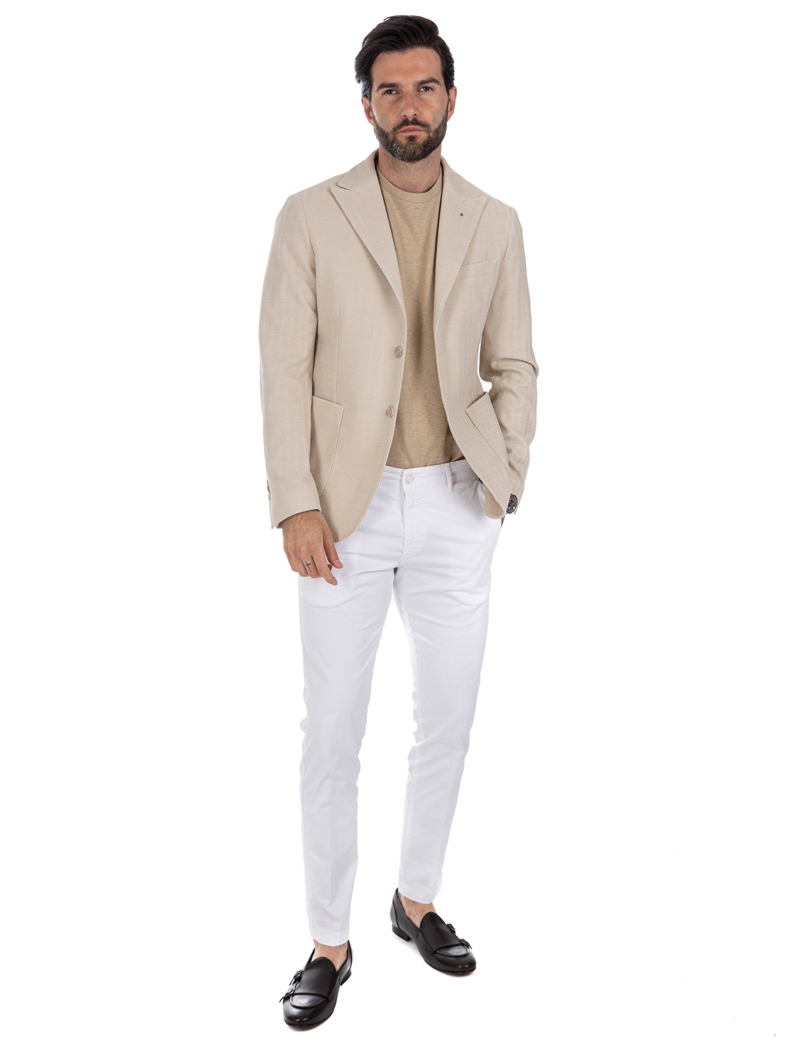 Noto - beige solaro single-breasted jacket