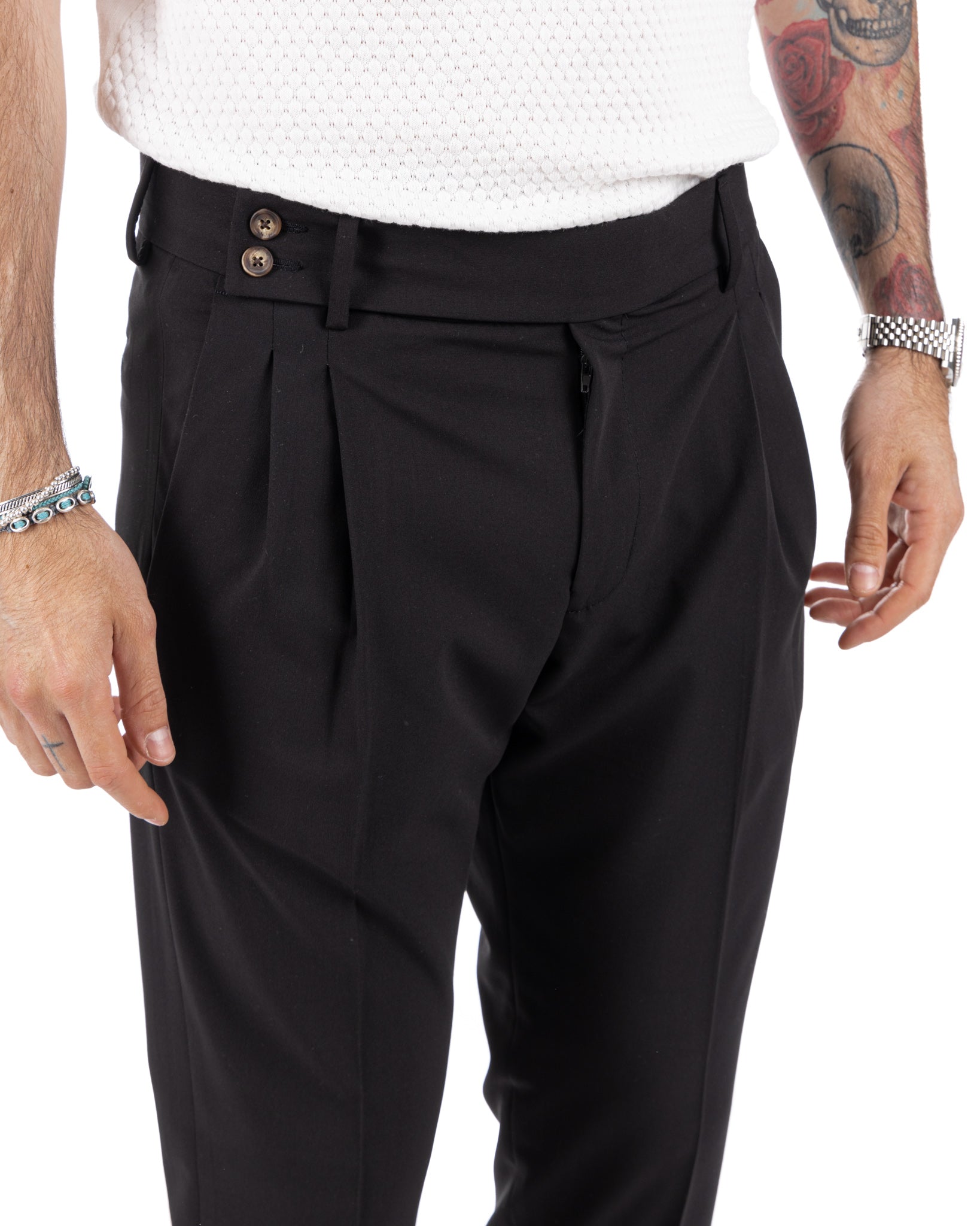 Caprera - black high waisted trousers
