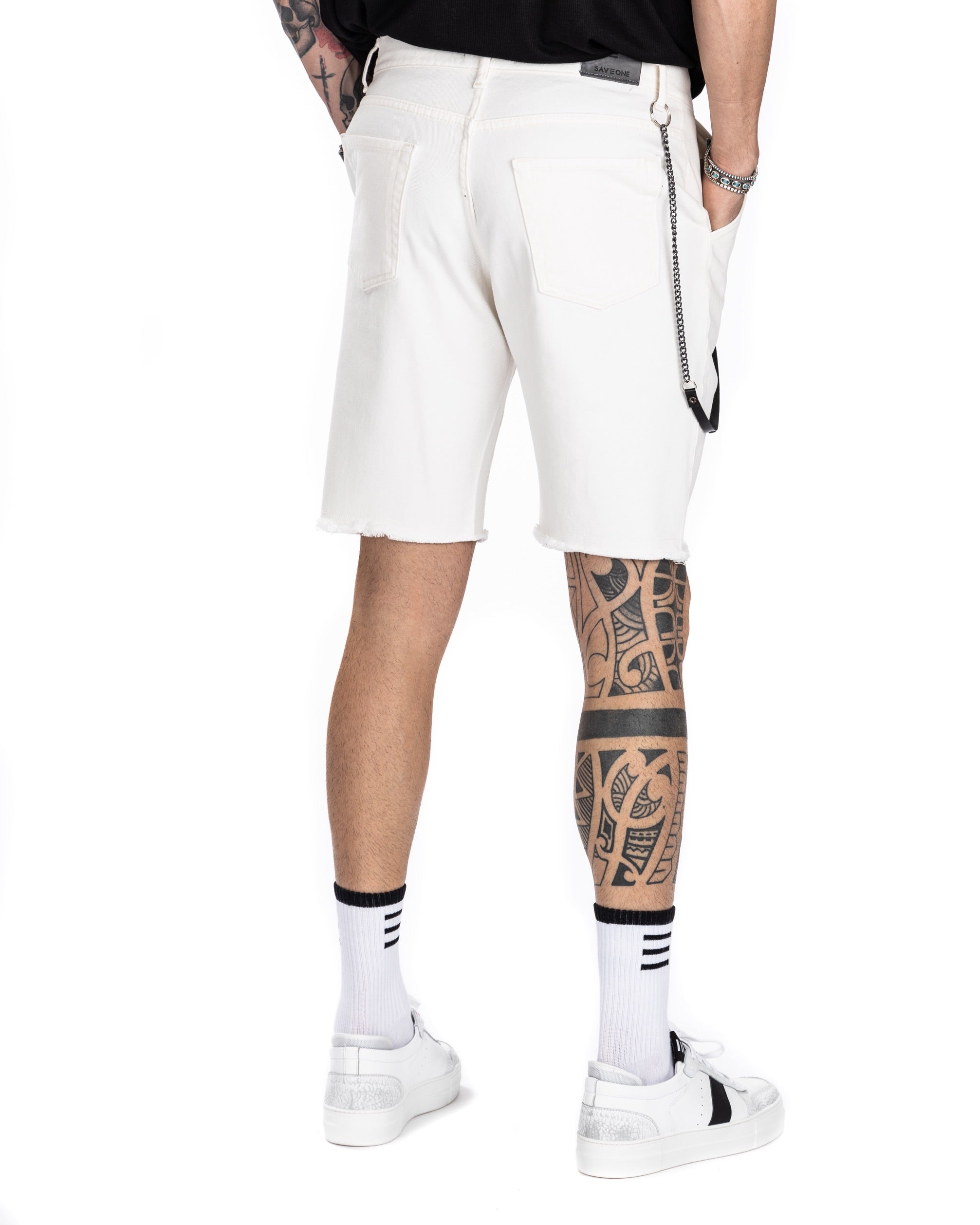 BULL - BERMUDA JEANS BIANCO