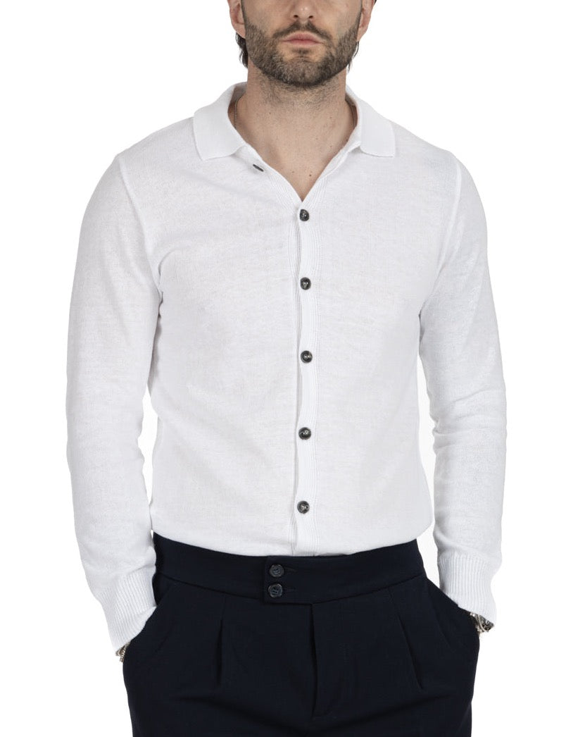 MARLON - CHEMISE CARDIGAN BLANC