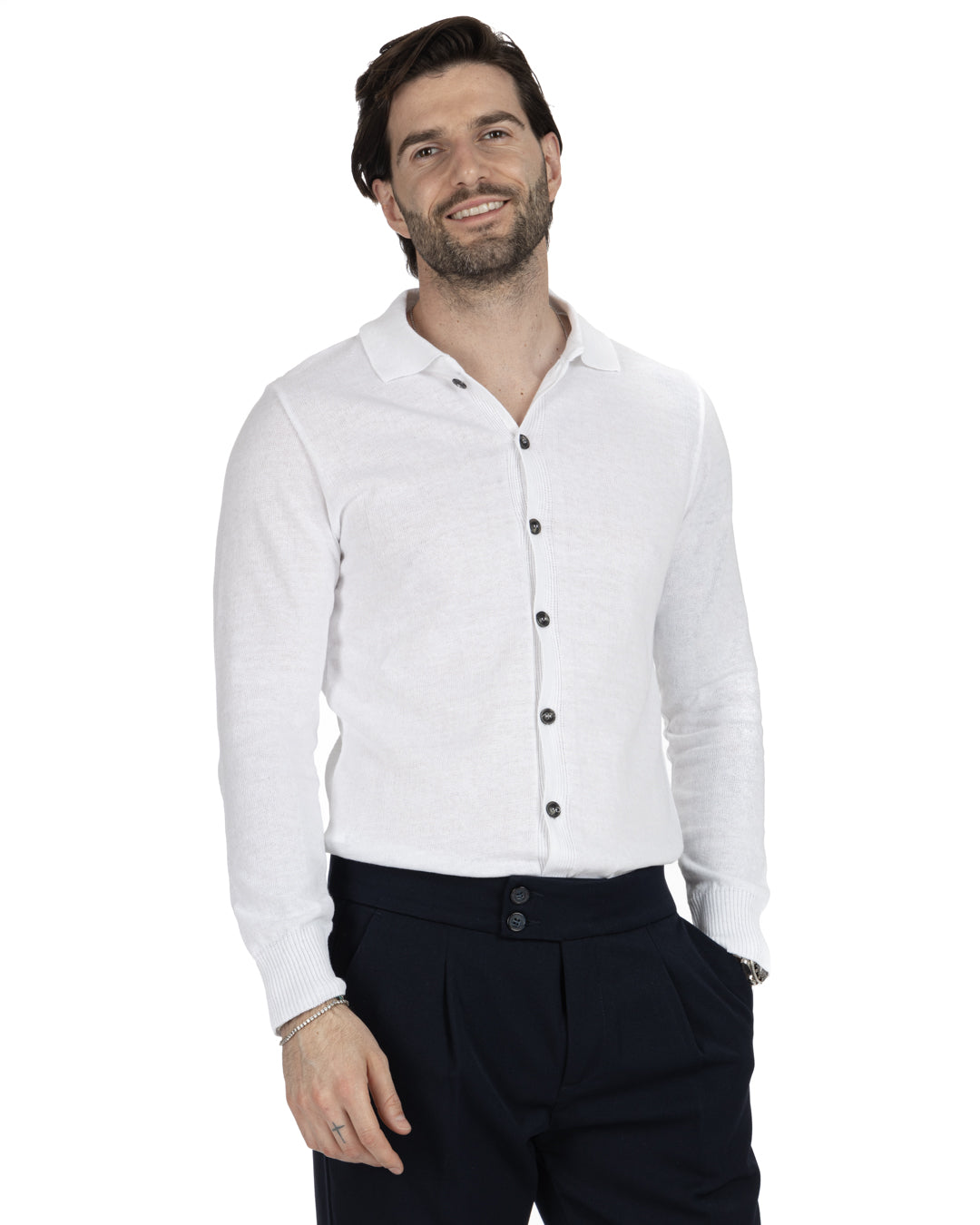 MARLON - CHEMISE CARDIGAN BLANC