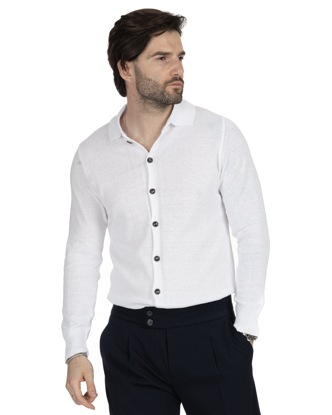 MARLON - CHEMISE CARDIGAN BLANC