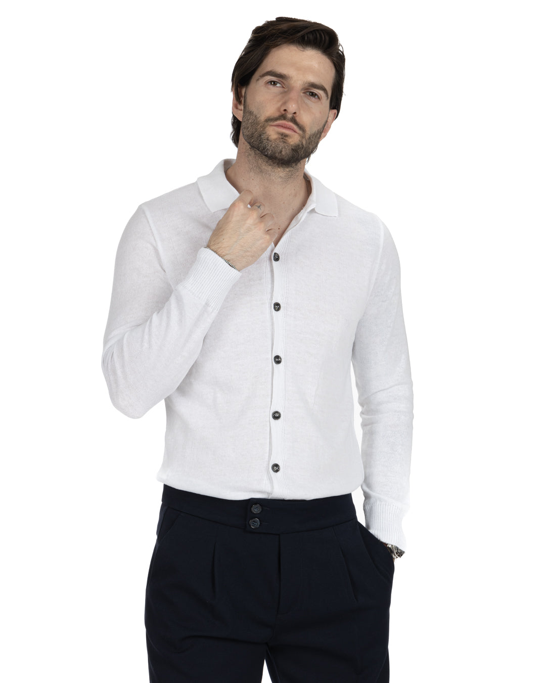 MARLON - CHEMISE CARDIGAN BLANC