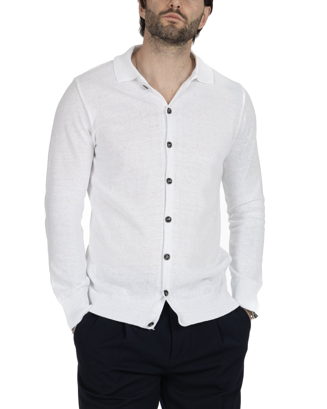 MARLON - CHEMISE CARDIGAN BLANC