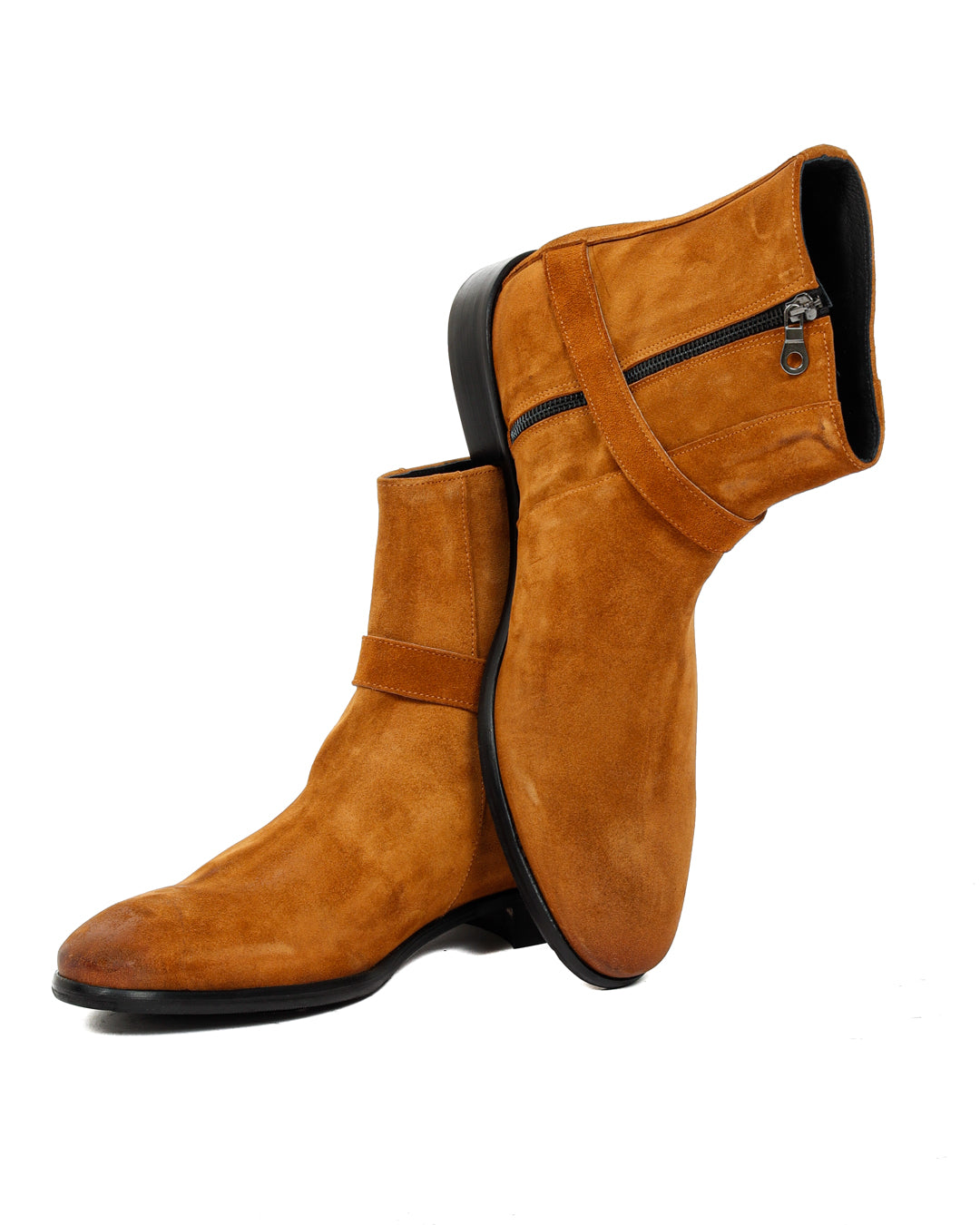 Neil - bottine en daim camel avec bride