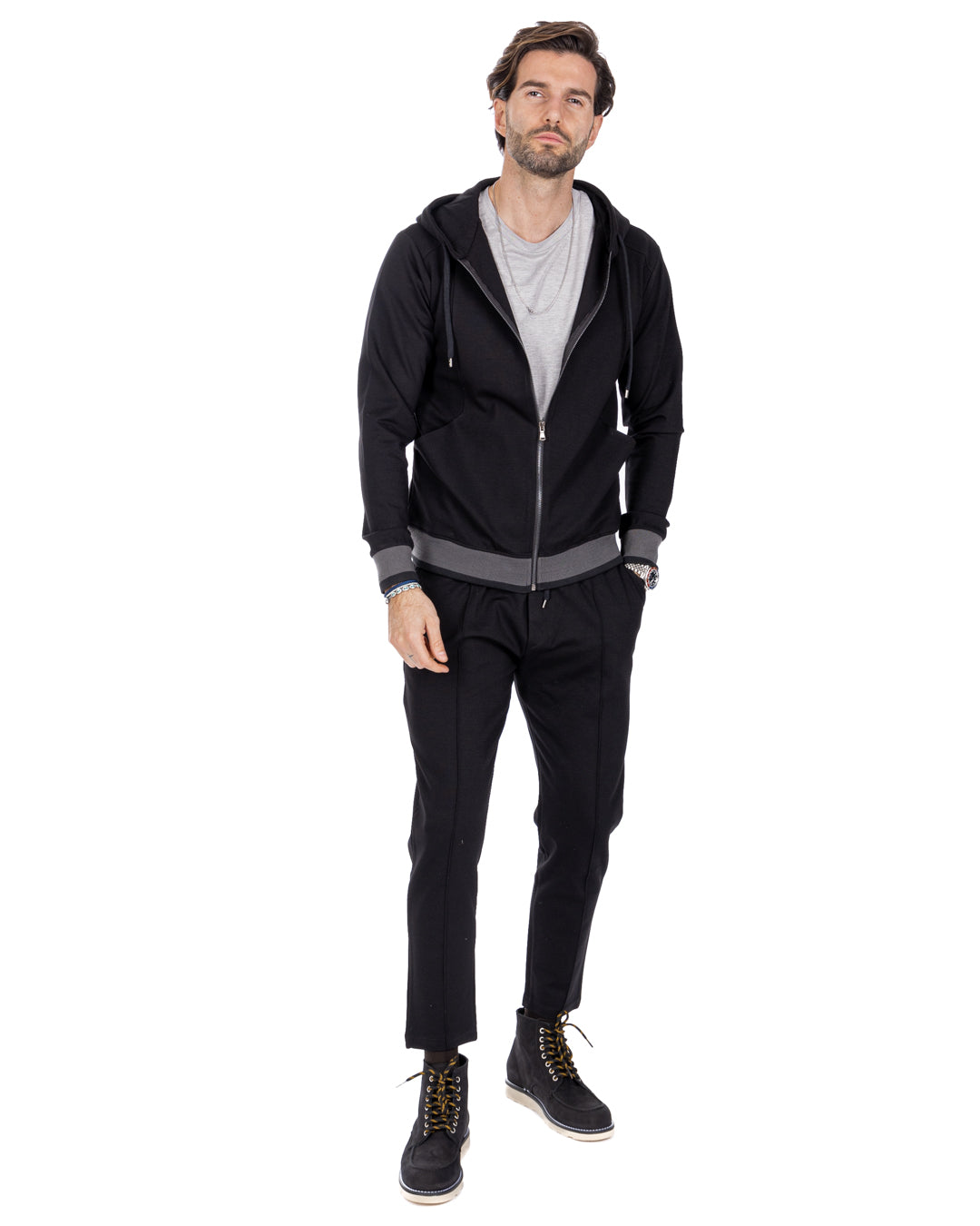 Explorer - Sweat noir point de Milan