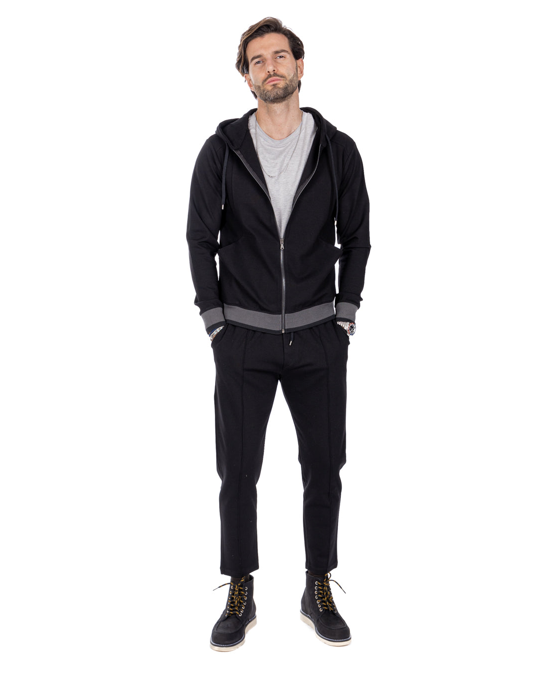 Explorer - Sweat noir point de Milan