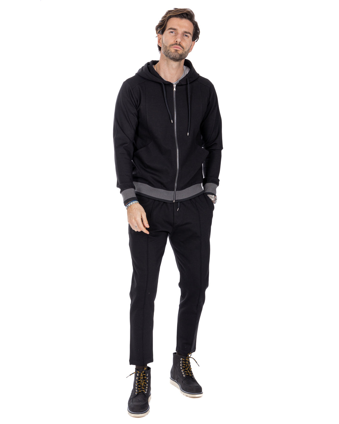 Explorer - Sweat noir point de Milan