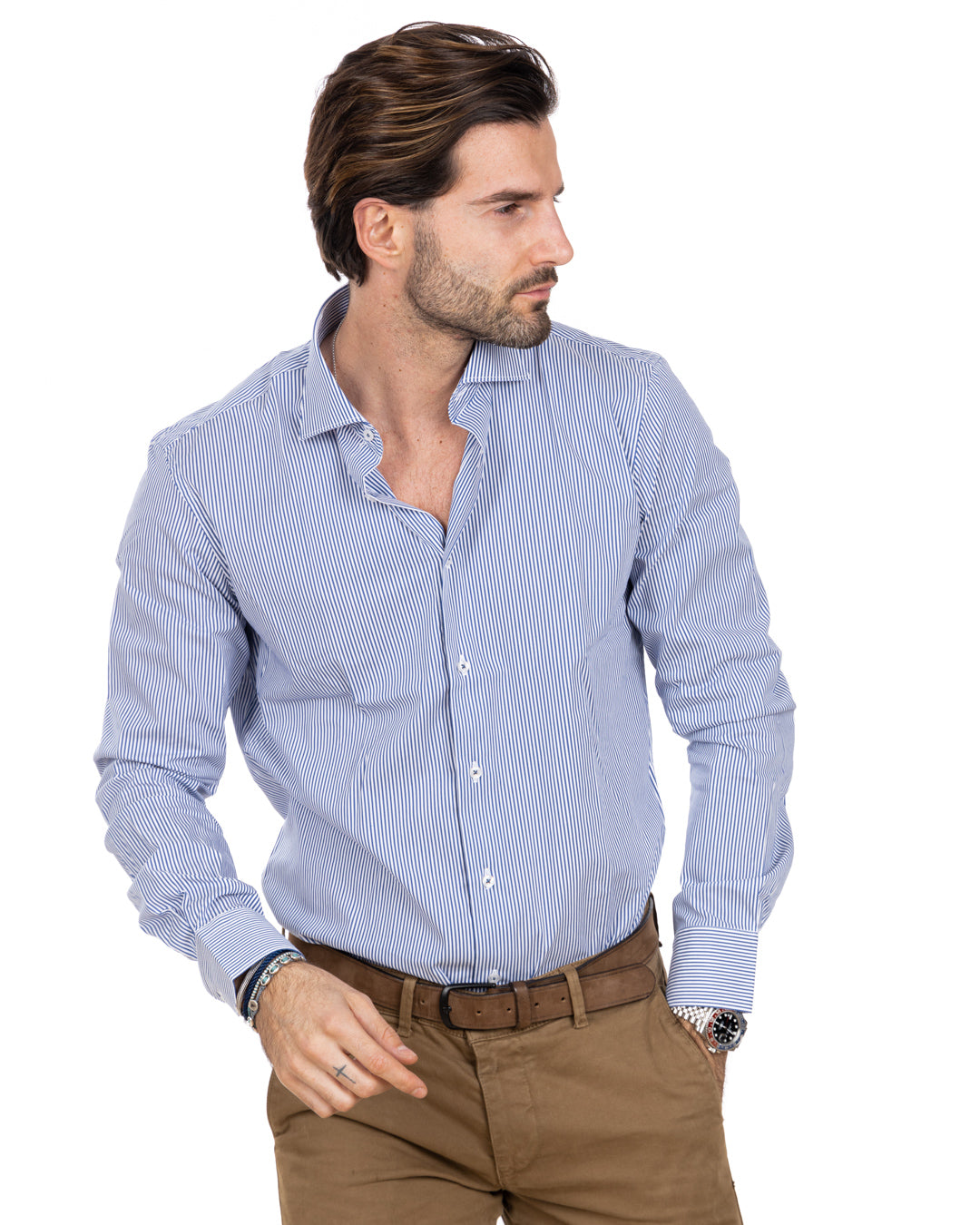 Revolve - blue striped cotton shirt