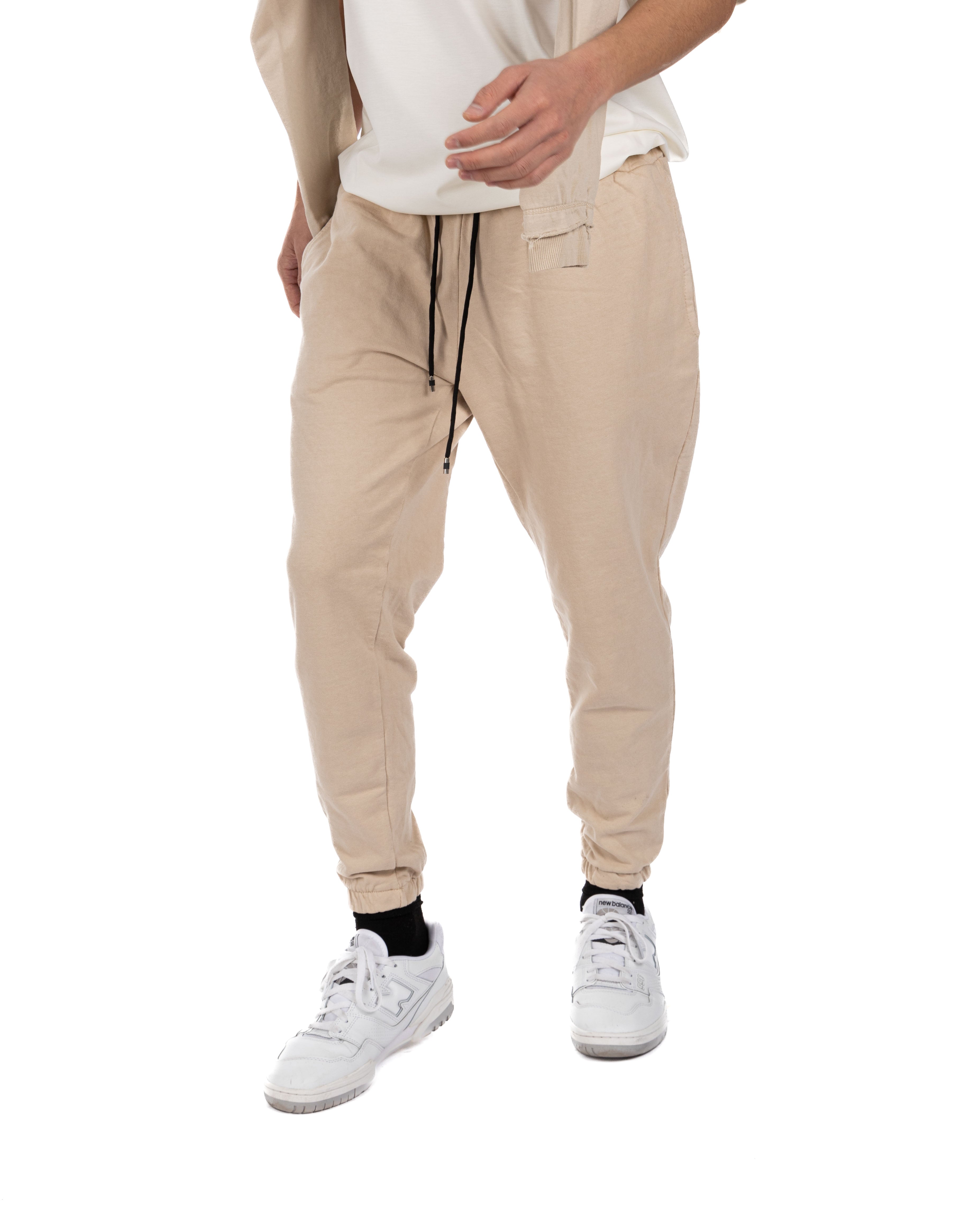 Hans - pantalon de survêtement beige