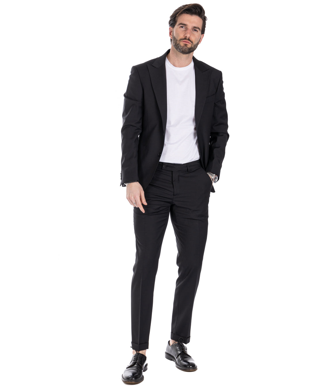 Naples - black wool blend dress