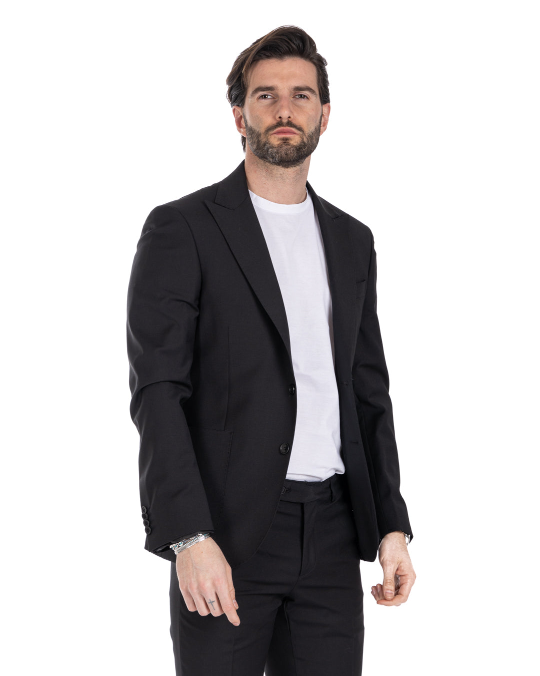 Naples - black wool blend dress