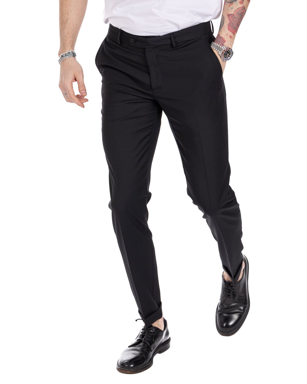 Naples - black wool blend dress