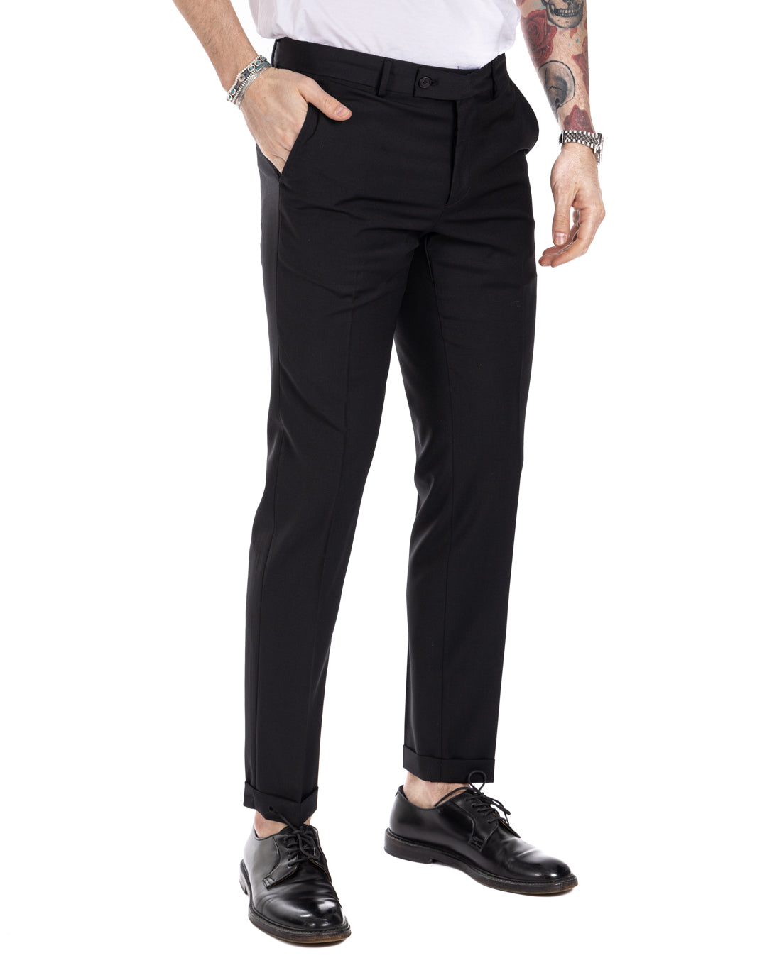 Naples - black wool blend dress