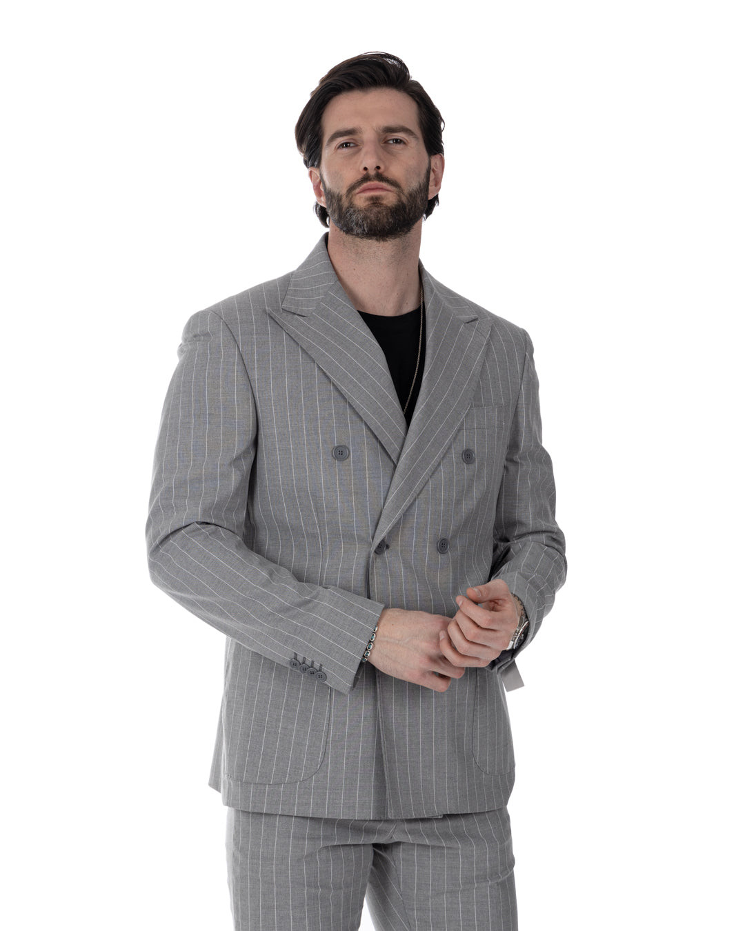 Vienna - gray striped double-breasted suit