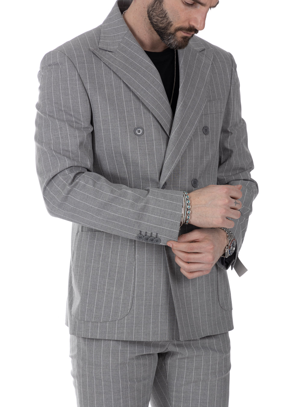 Vienna - gray striped double-breasted suit