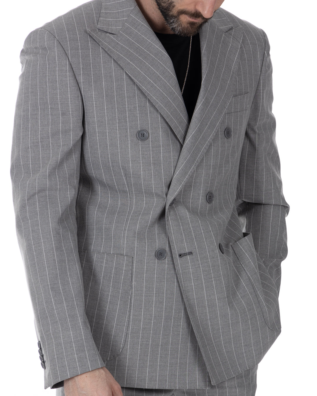Vienna - gray striped double-breasted suit