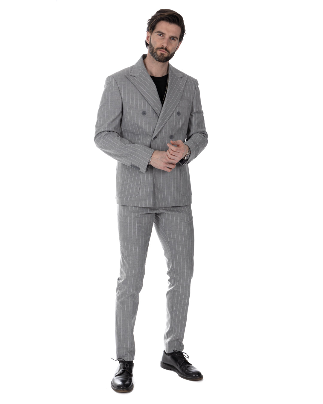 Vienna - gray striped double-breasted suit