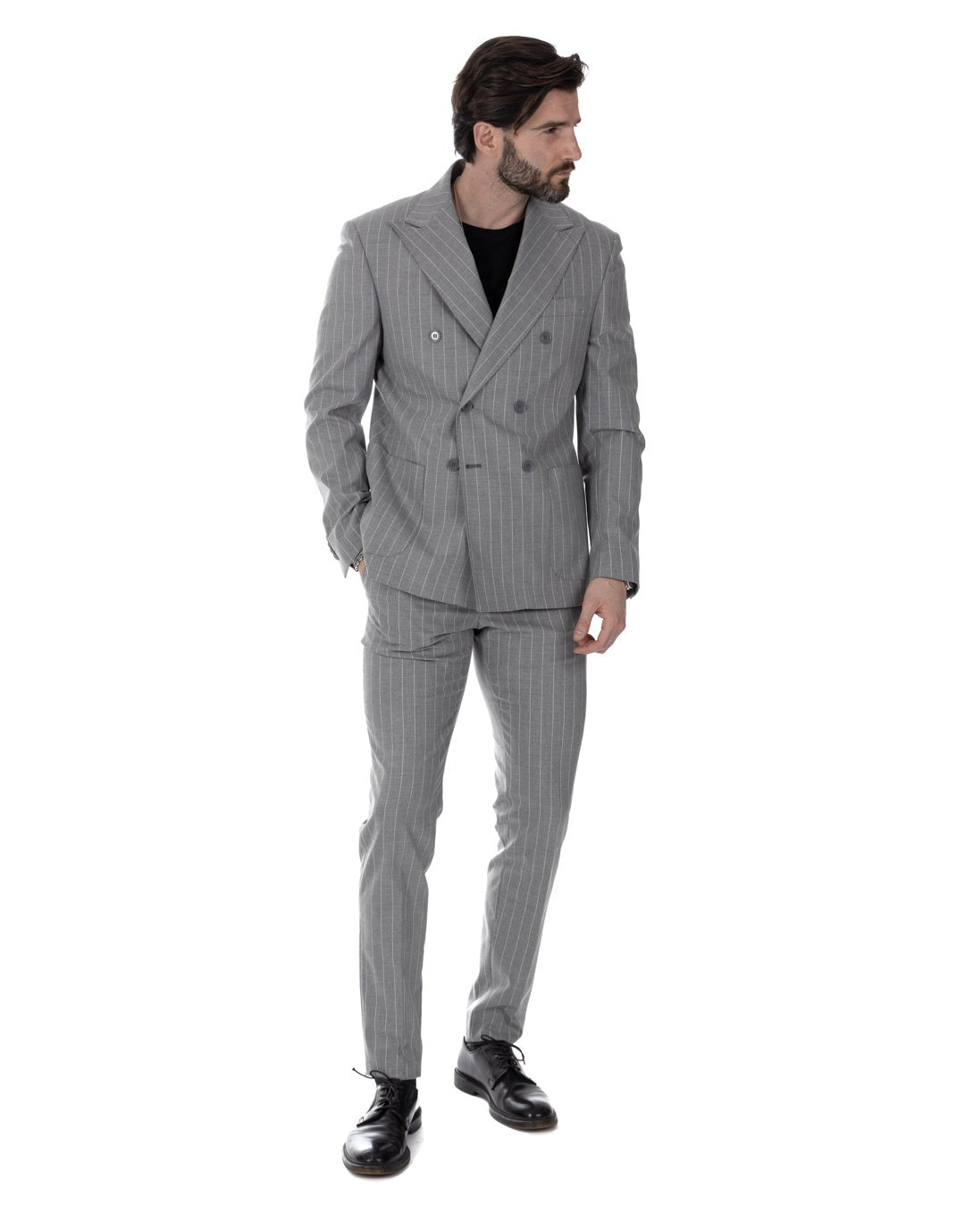 Vienna - gray striped double-breasted suit