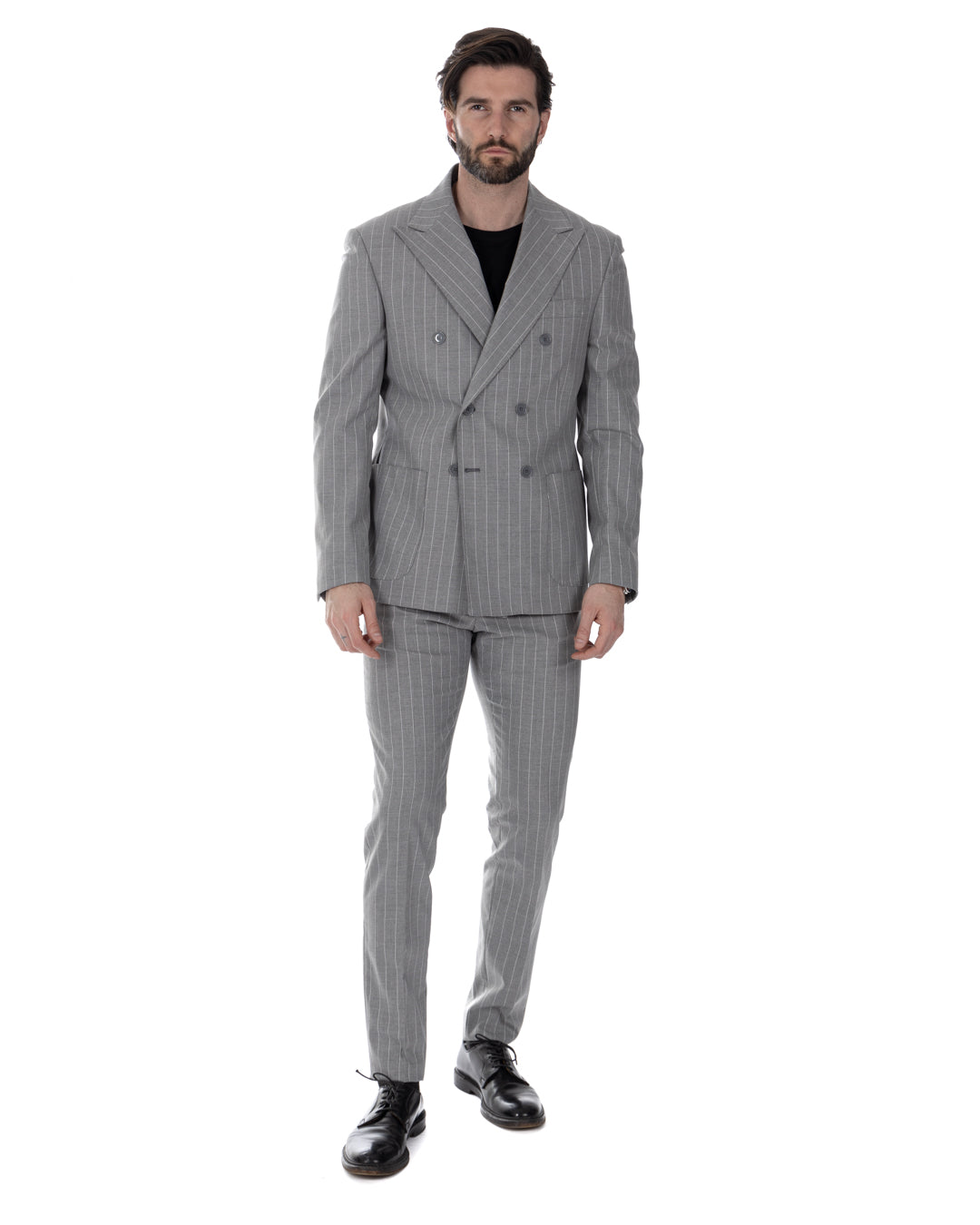 Vienna - gray striped double-breasted suit