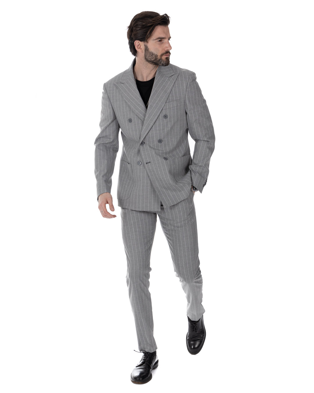 Vienna - gray striped double-breasted suit