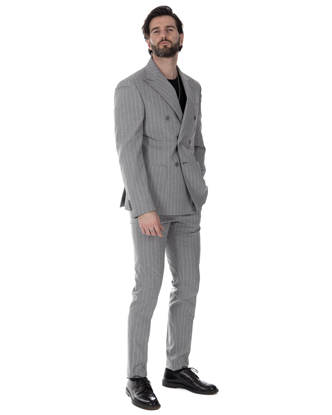 Vienna - gray striped double-breasted suit