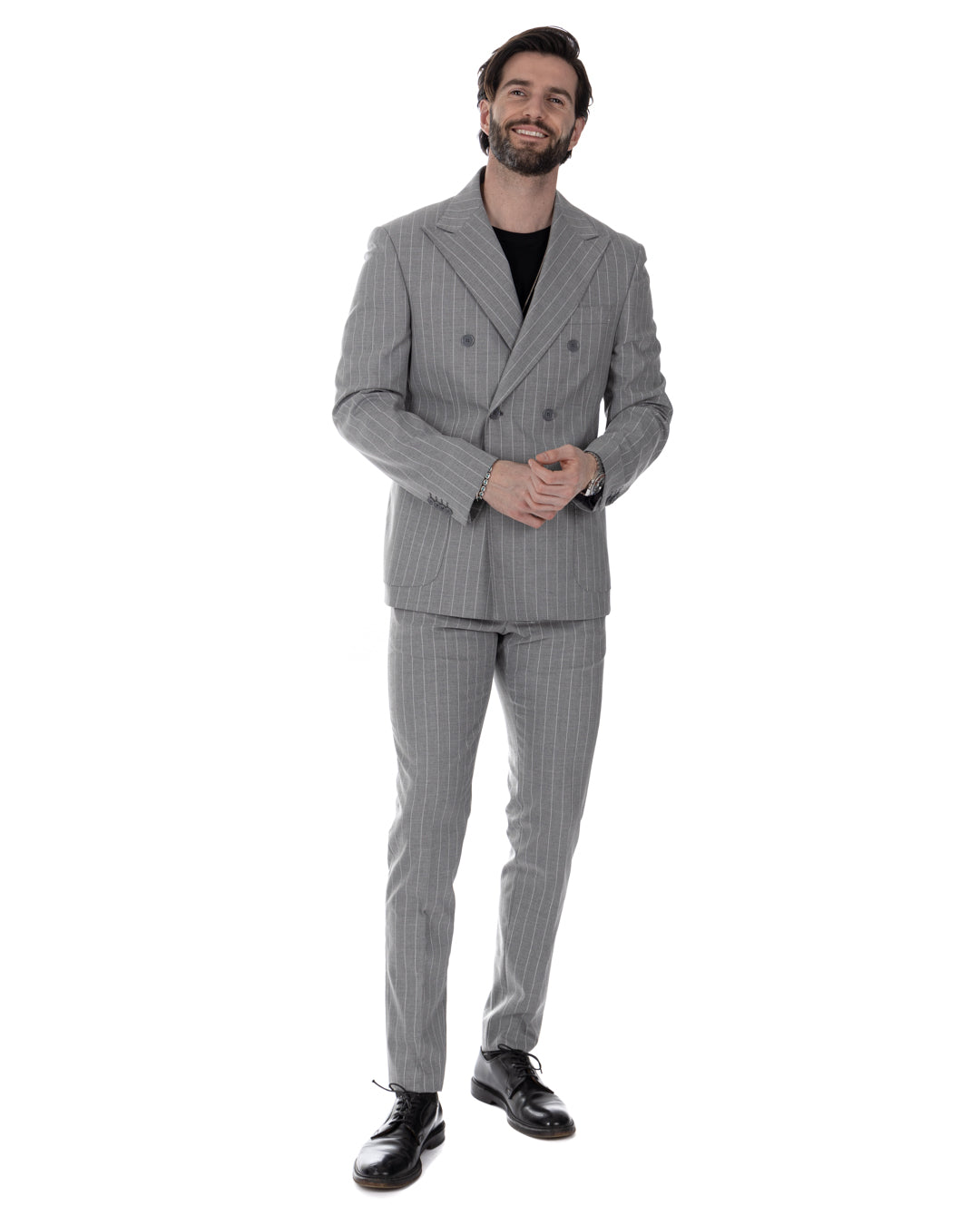 Vienna - gray striped double-breasted suit