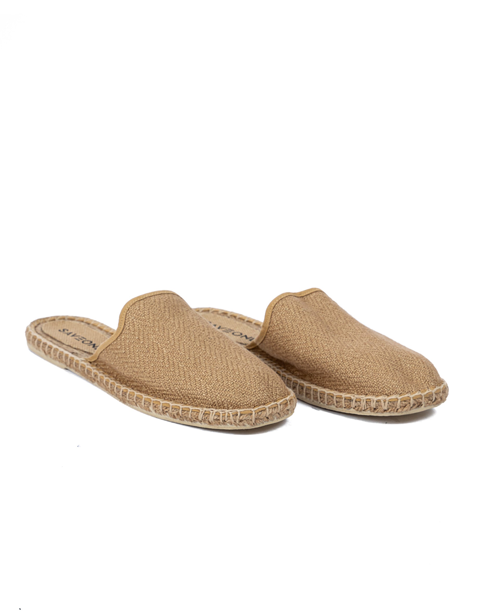 Portofino - beige woven espadrille mules