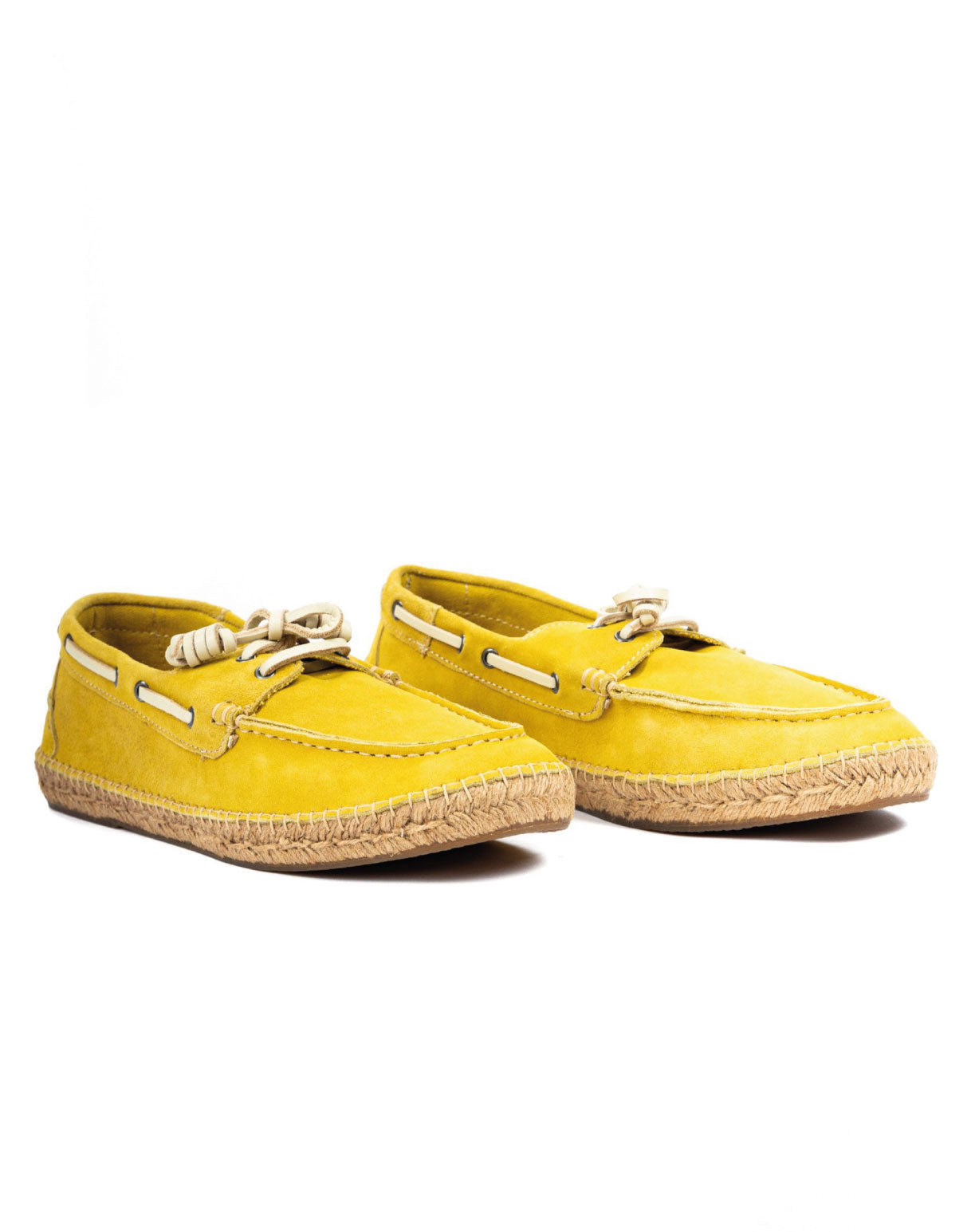 Pompéi - bateau en daim jaune avec semelle en corde