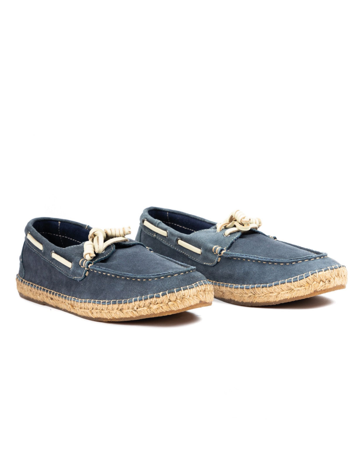 Pompéi - bateau en daim bleu avec semelle en corde