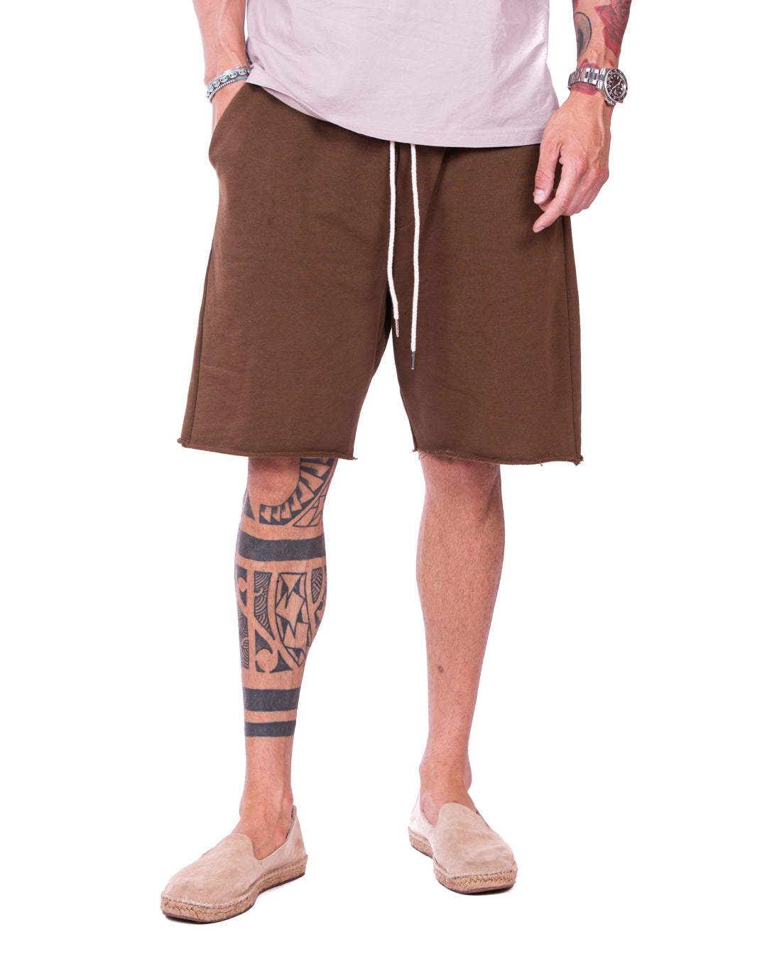 Mike - bermuda tuta marrone