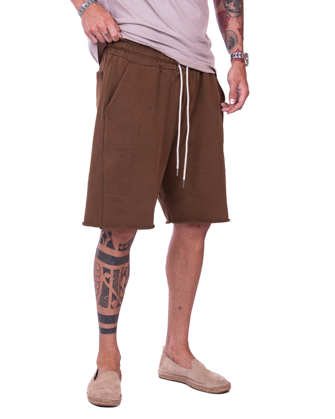 Mike - bermuda tuta marrone