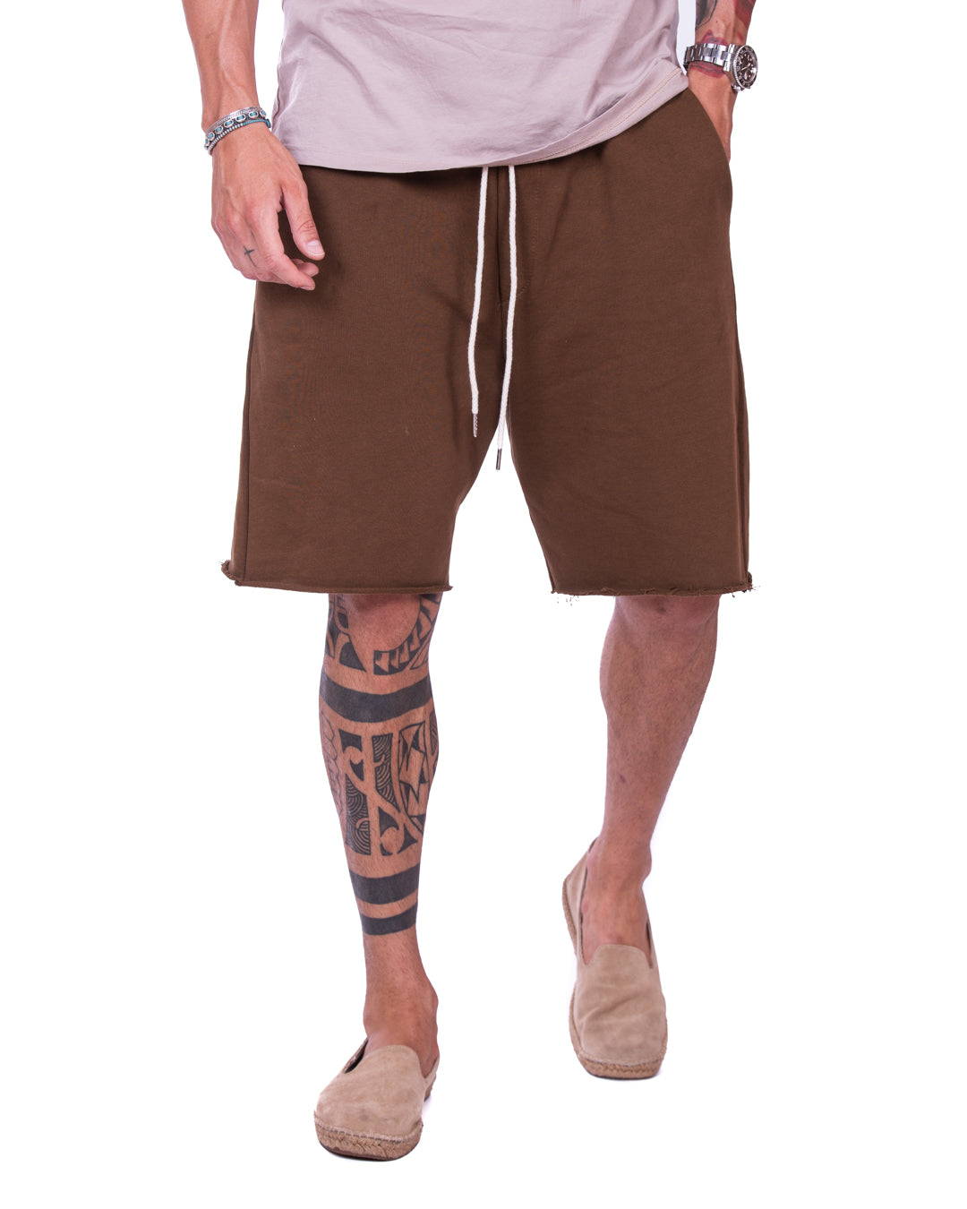 Mike - bermuda tuta marrone