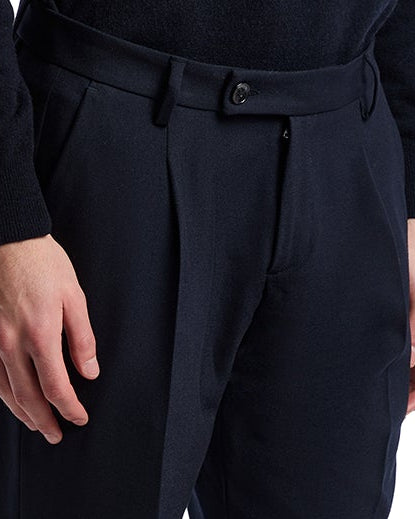 Pantalones Aka de franela azul