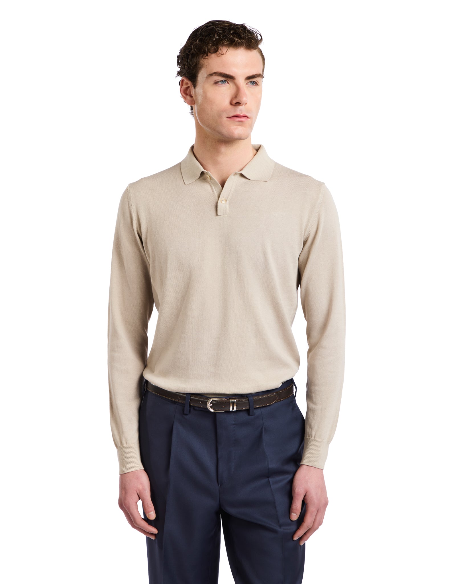 Andrey polo shirt in sand cotton