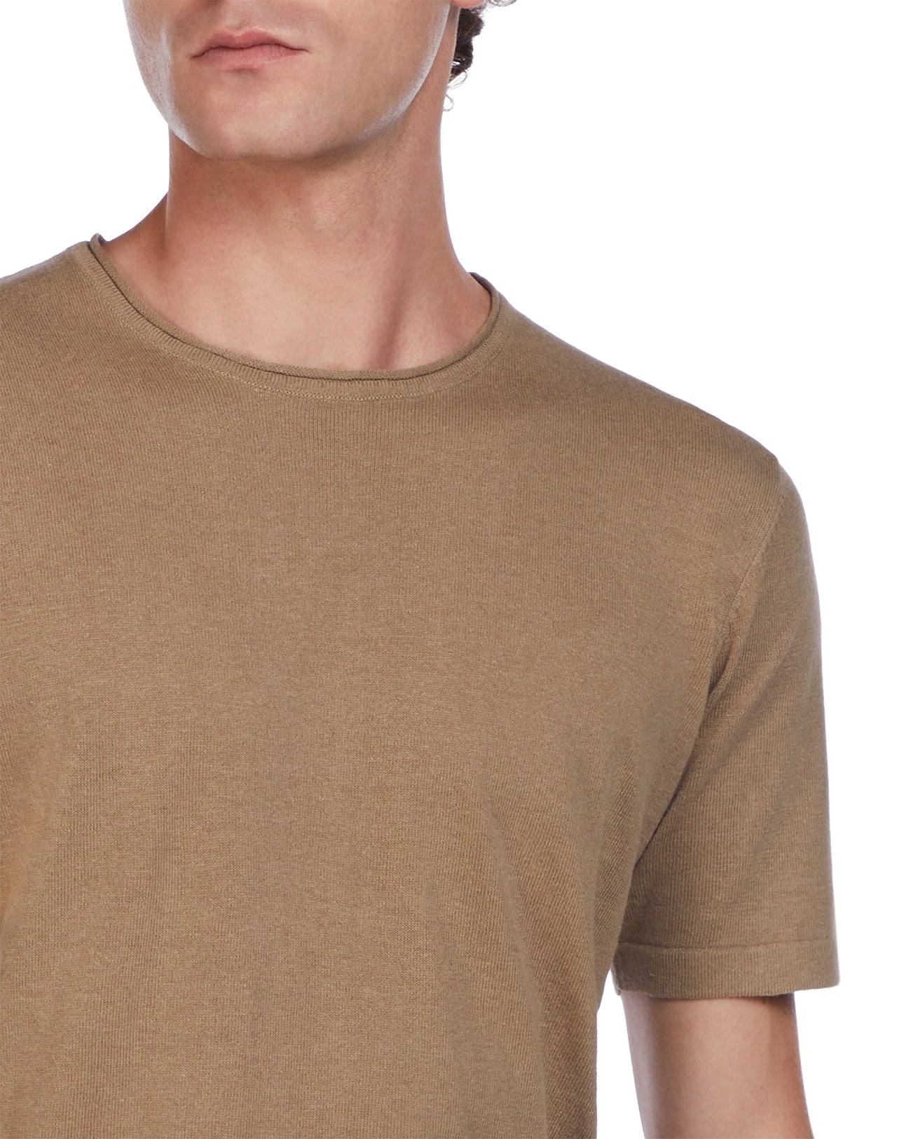 Camiseta Azur de lino y algodón color fango