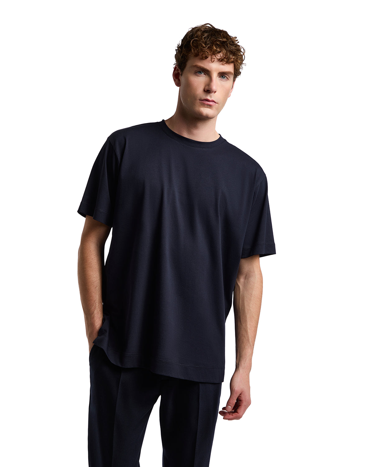 Camiseta de algodón azul Bergen