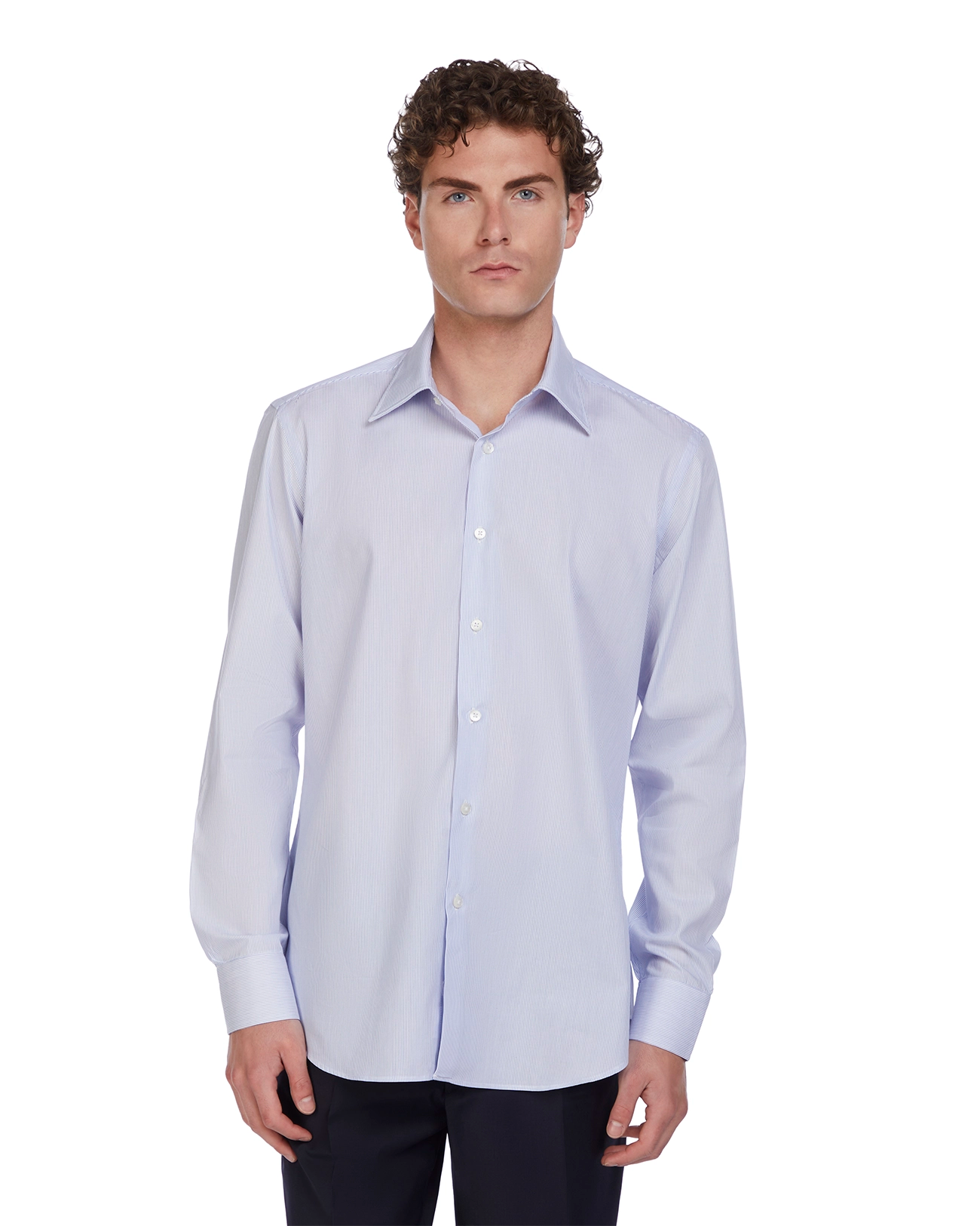 Camicia Wex a righe blu in cotone