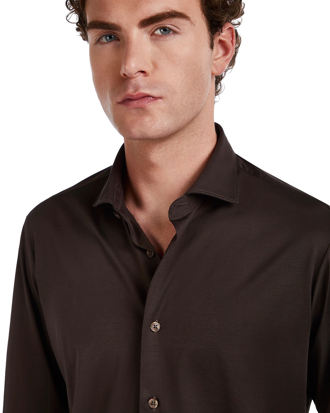 Miyagi shirt in dark brown cotton
