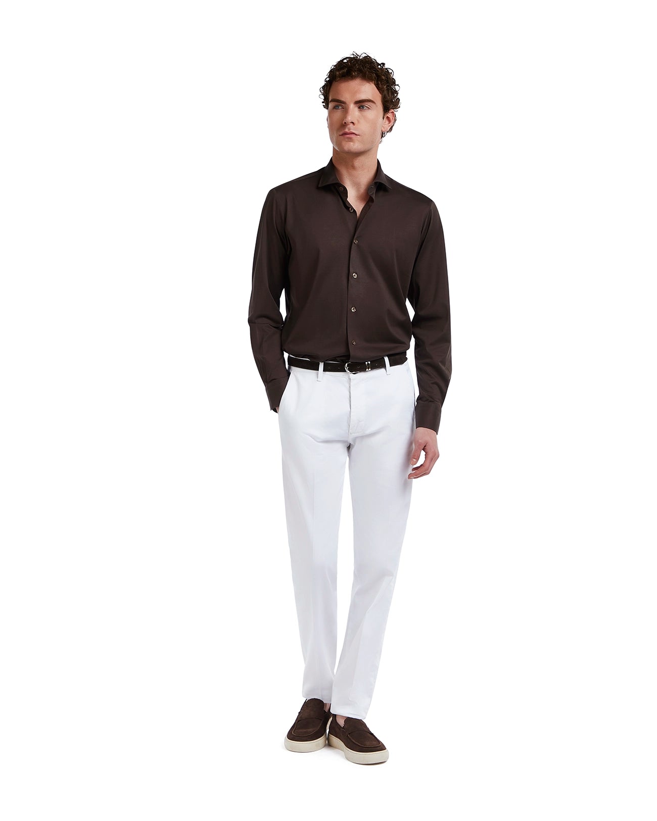 Miyagi shirt in dark brown cotton