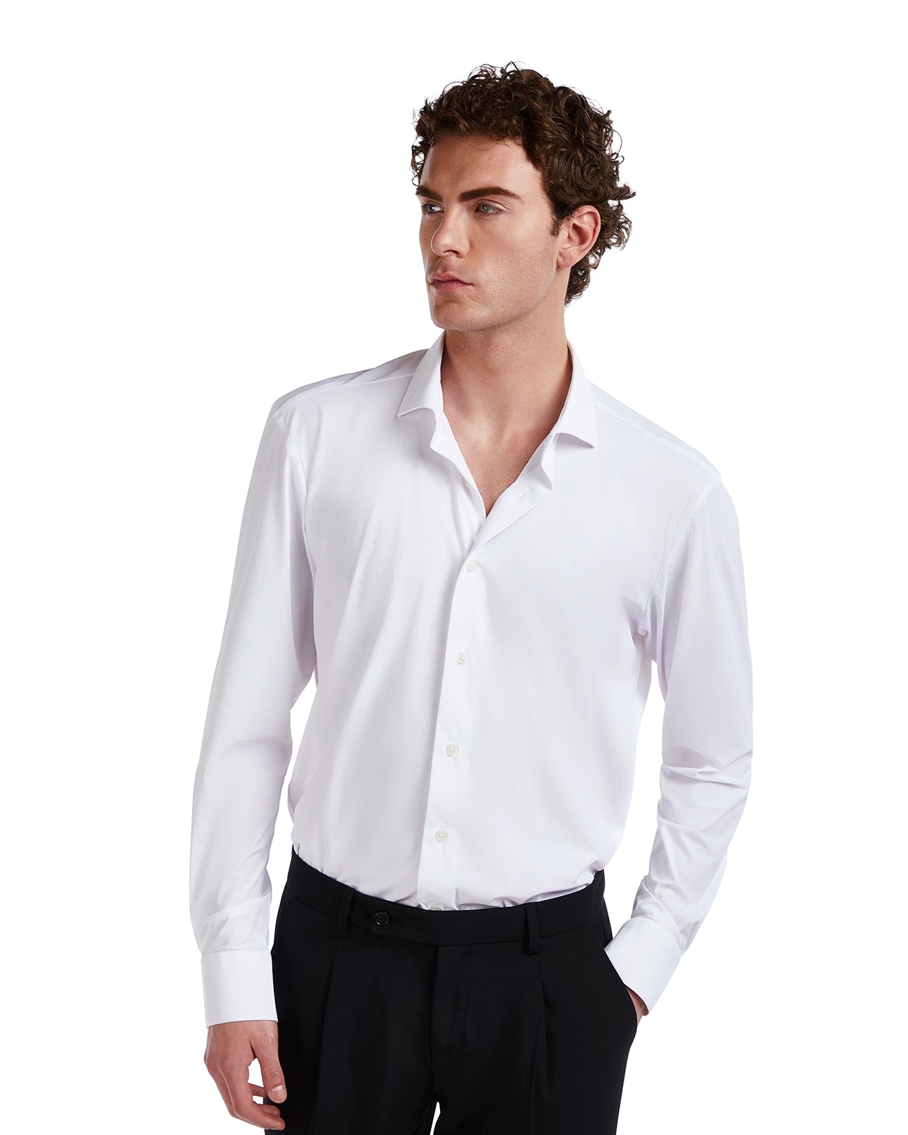 Camicia Teck no stiro bianca
