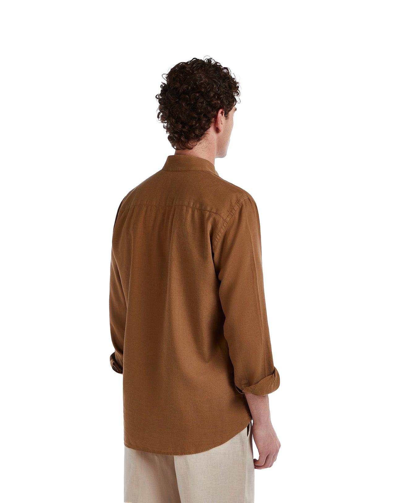 Camisa Waikiki de lino y algodón fango