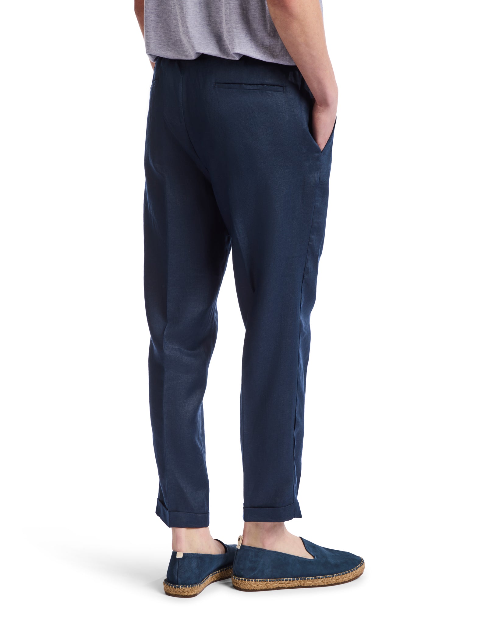 Cary trousers in pure blue linen