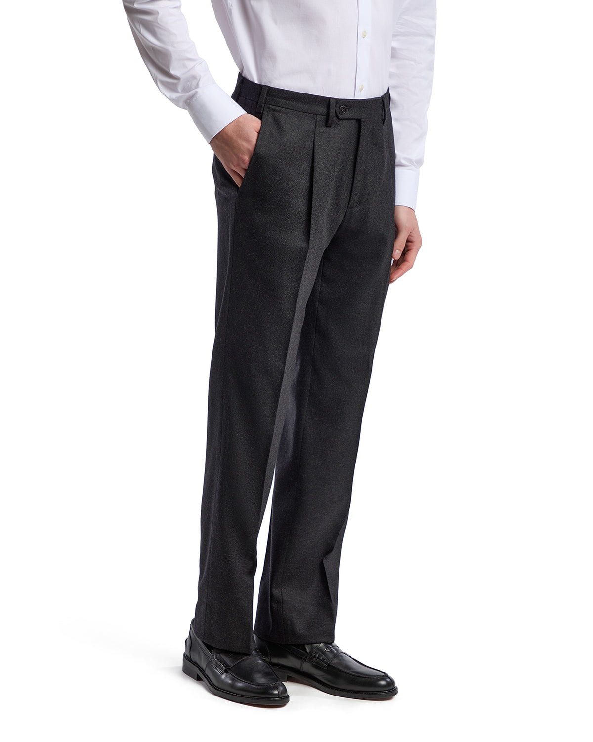 Classic-Hose aus Rugby-Drago-Flanell in Anthrazit
