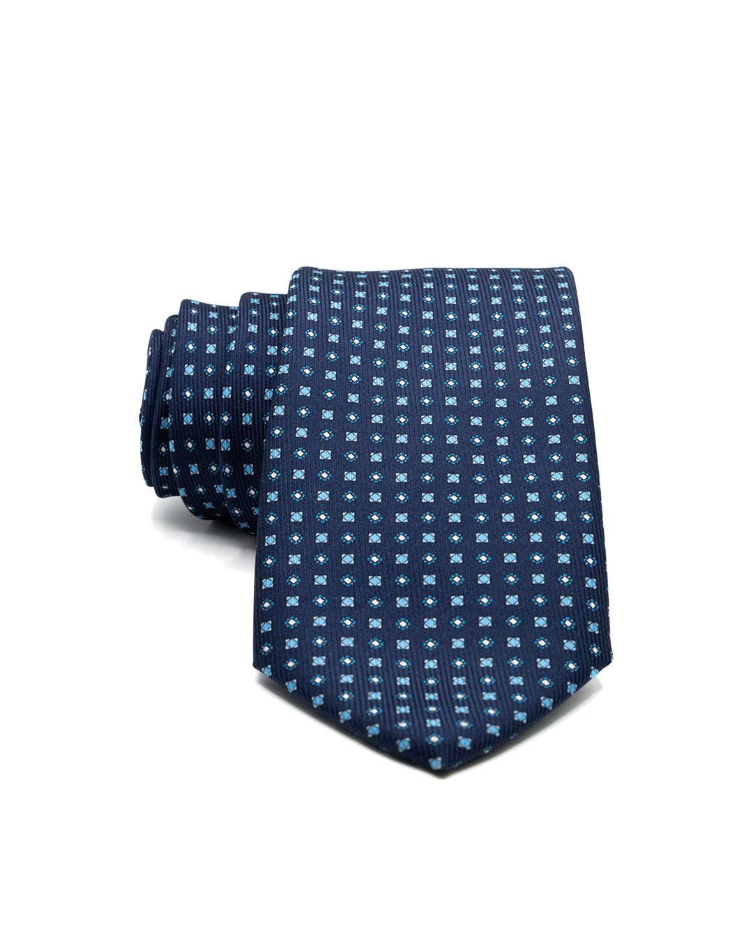 Tie - in blue woven silk